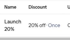 The Numi coupon discount settings panel.
