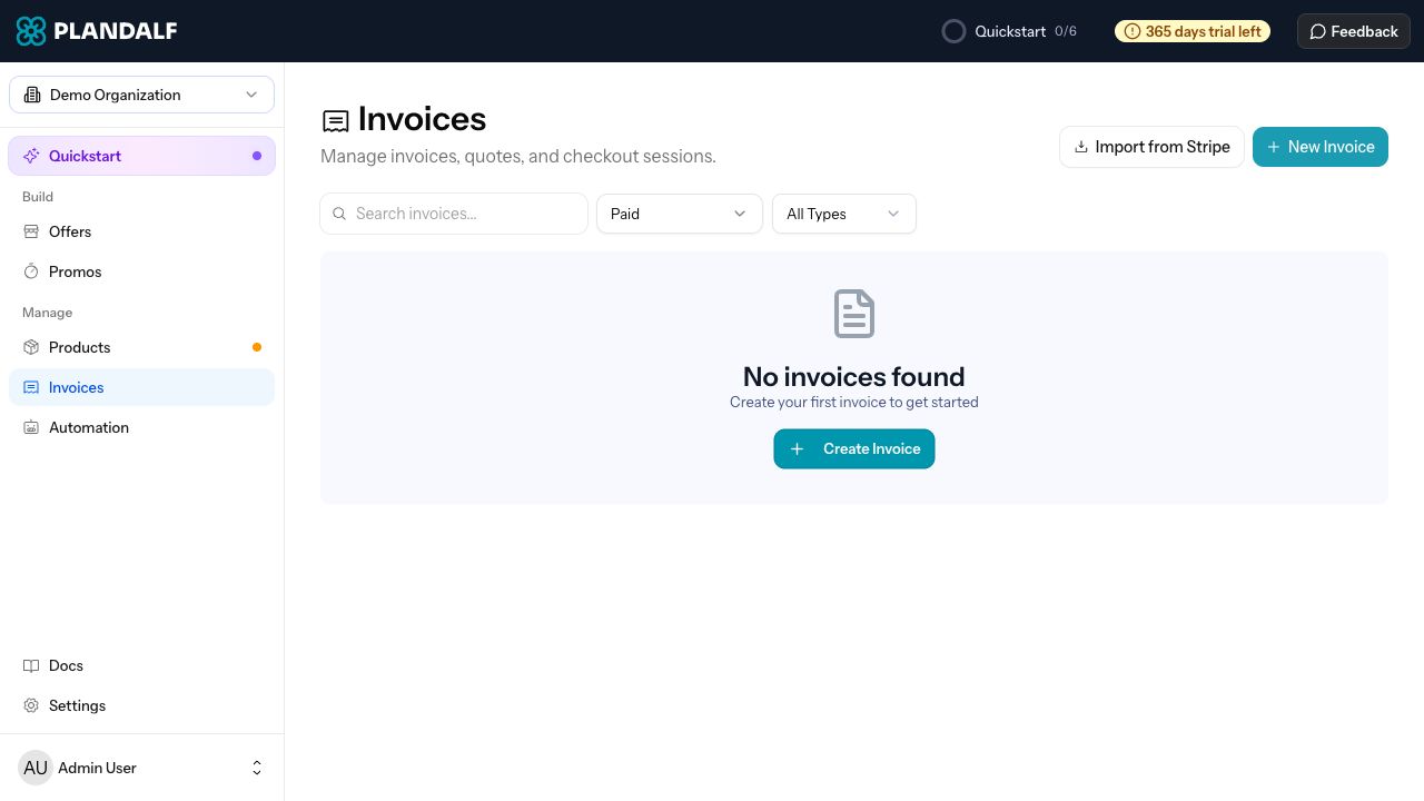 The Numi invoices index with payment, invoice, and customer rows.