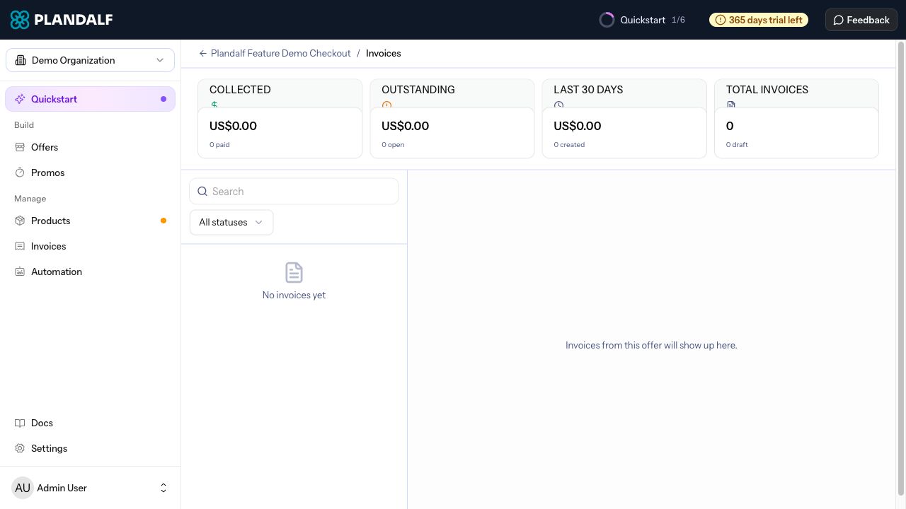 The Numi offer invoices screen showing invoice records.