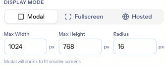 The Numi offer editor display mode controls.