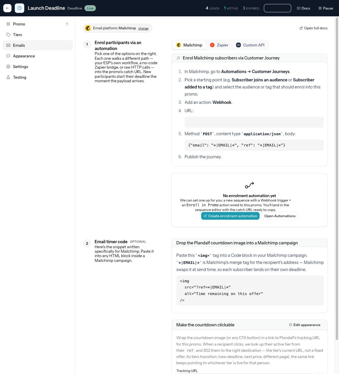 The Numi promo email GIF settings surface.