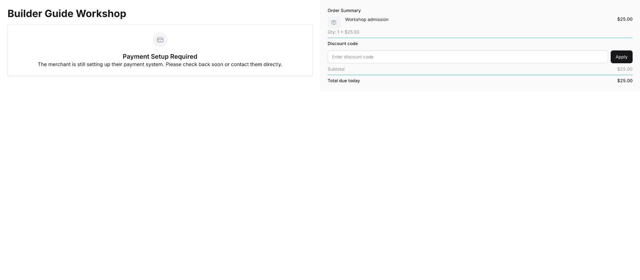 Plandalf test checkout opened from beehiiv with Payment Setup Required