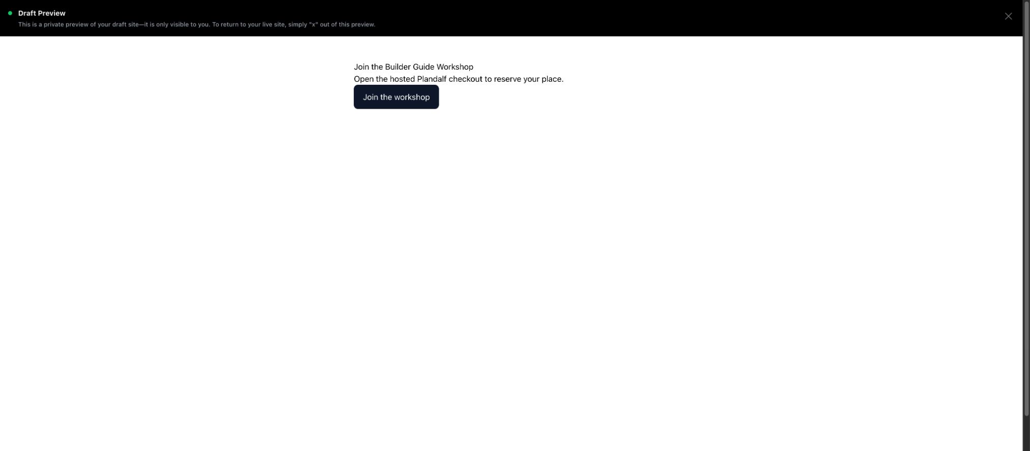 private beehiiv draft preview with the Plandalf checkout button