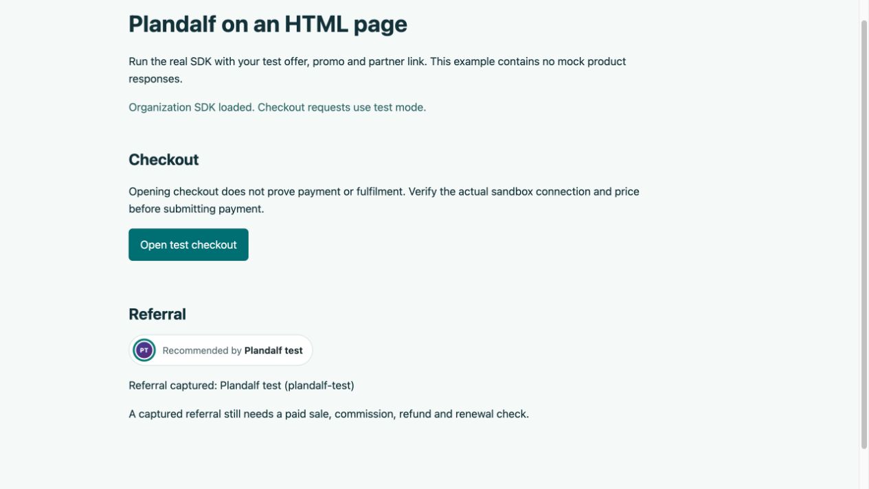 HTML fixture after browser reload with SDK ready
