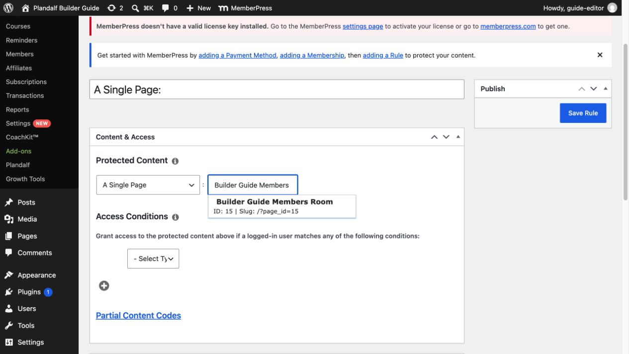 MemberPress page search result for Builder Guide Members Room