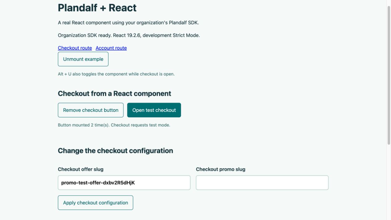 React checkout button remounted with count two