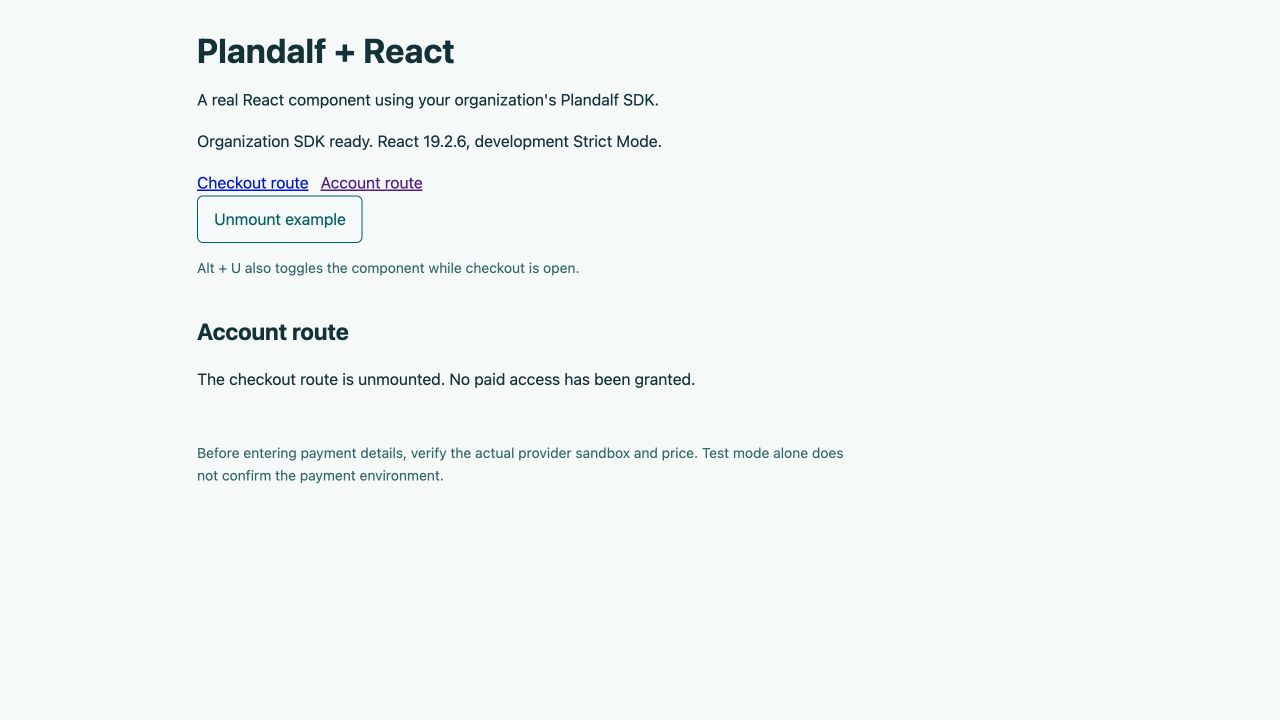 React account route with the checkout component unmounted