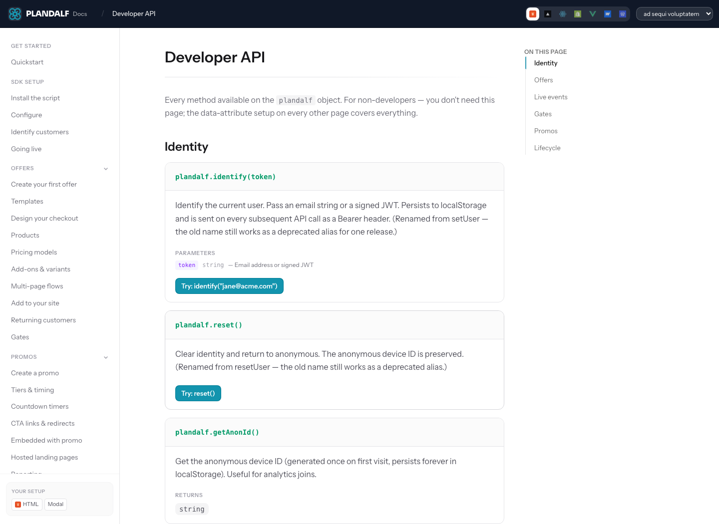 The Numi API documentation surface with endpoint navigation.