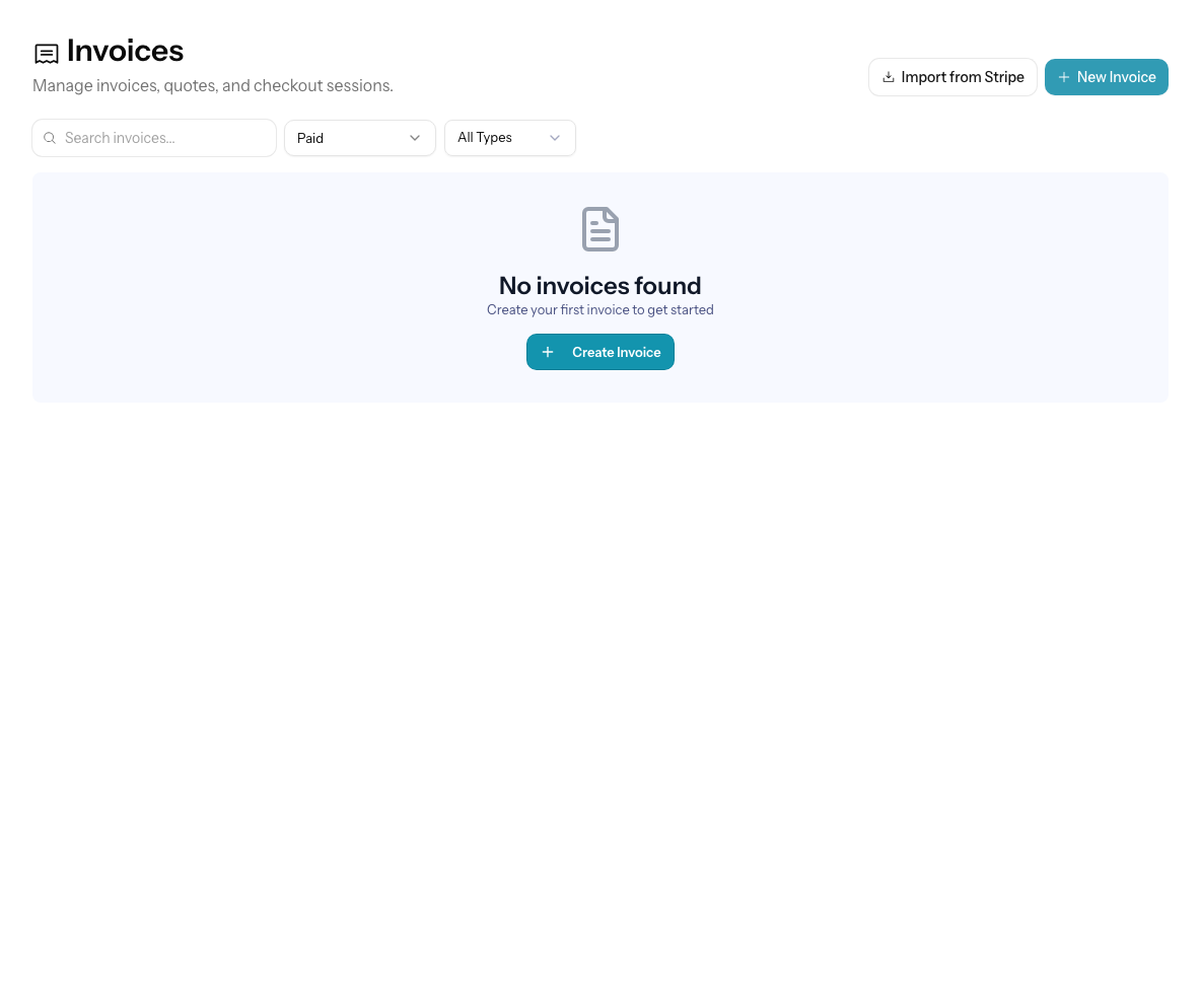 The Numi invoices records screen showing invoice entries and payment status.