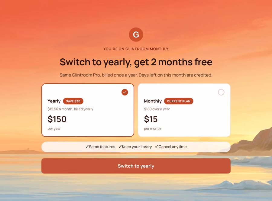 Annual Upgrade checkout
