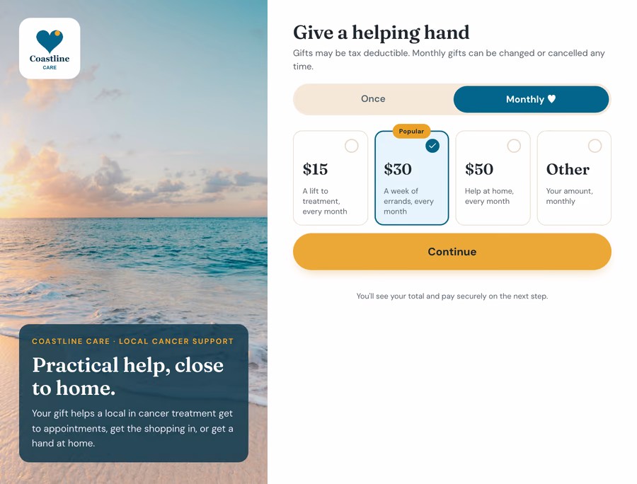 Donation Modal + Fee Upsell checkout