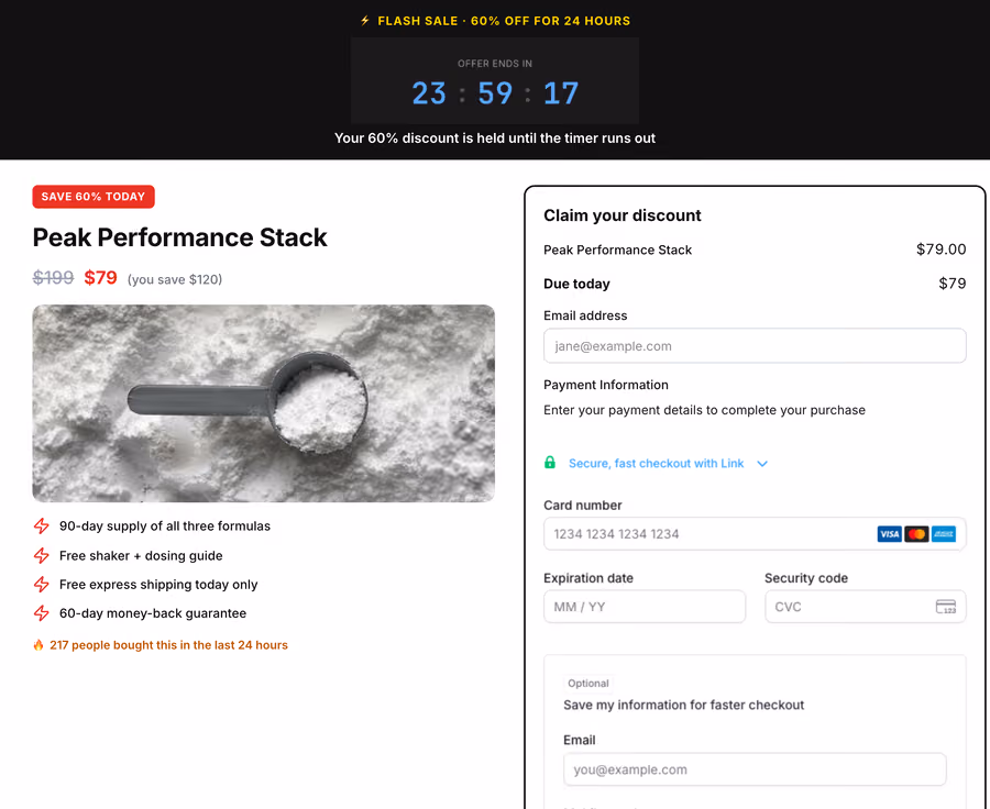 Flash Sale Timer checkout