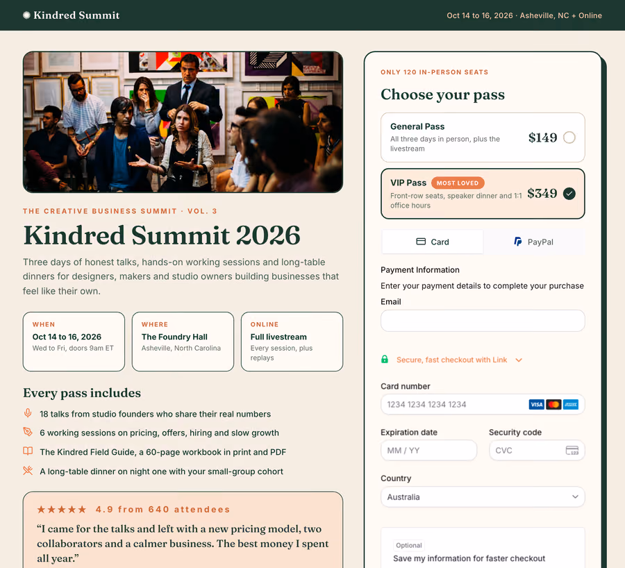 Summit Tickets checkout