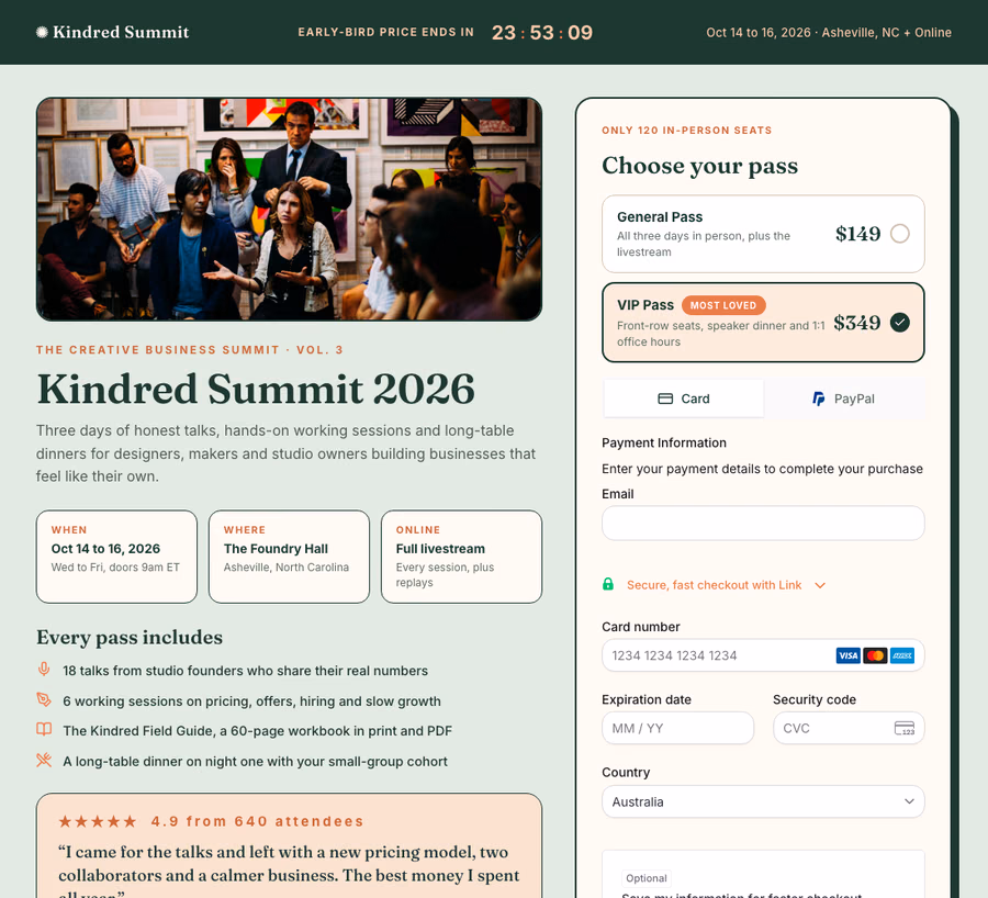 Summit Tickets checkout