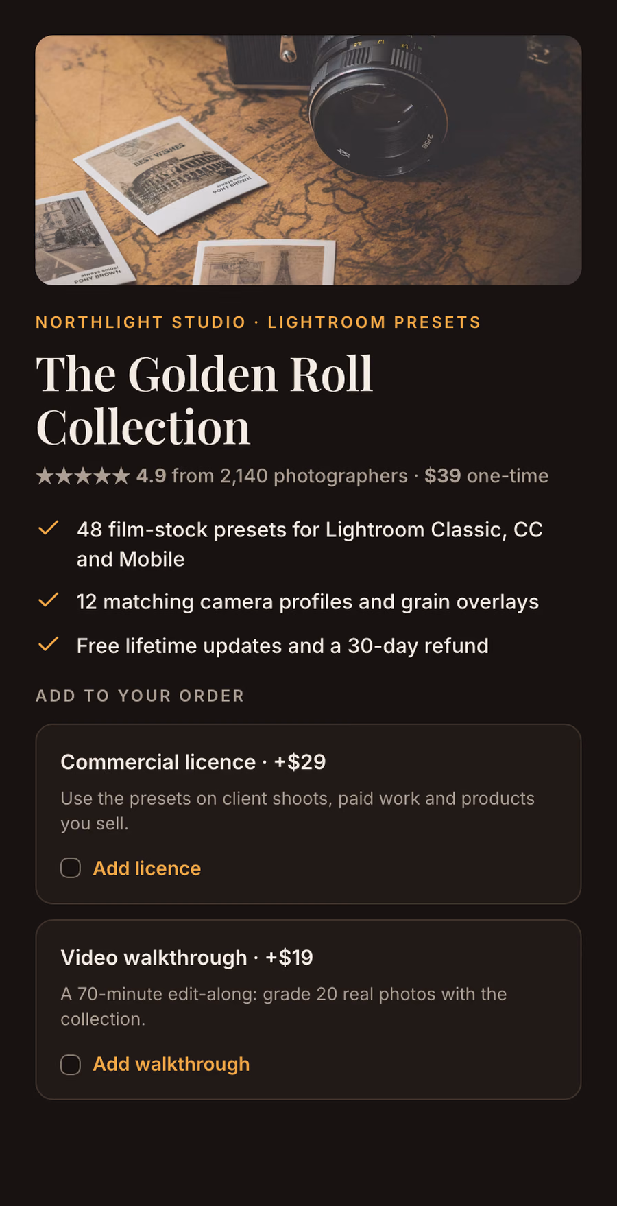 Digital Product + Upsell checkout