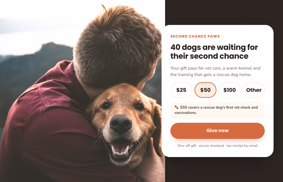 Photo Quick Give checkout